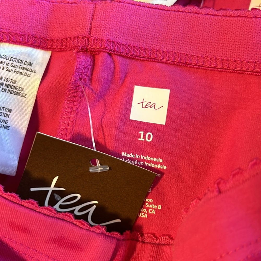 NWT/NWOT: Tea Collection Girls Capri Leggings Pink Tie Die - Picture 6 of 8